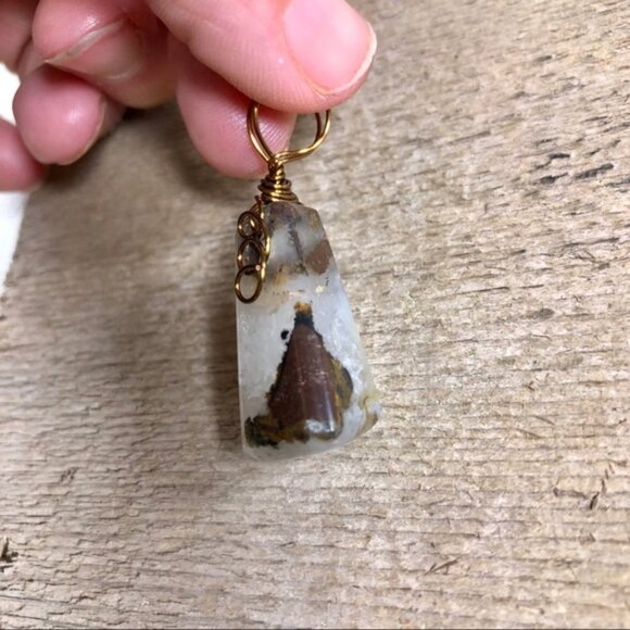 Natural Banded Agate Necklace Pendant - Picture 3 of 5